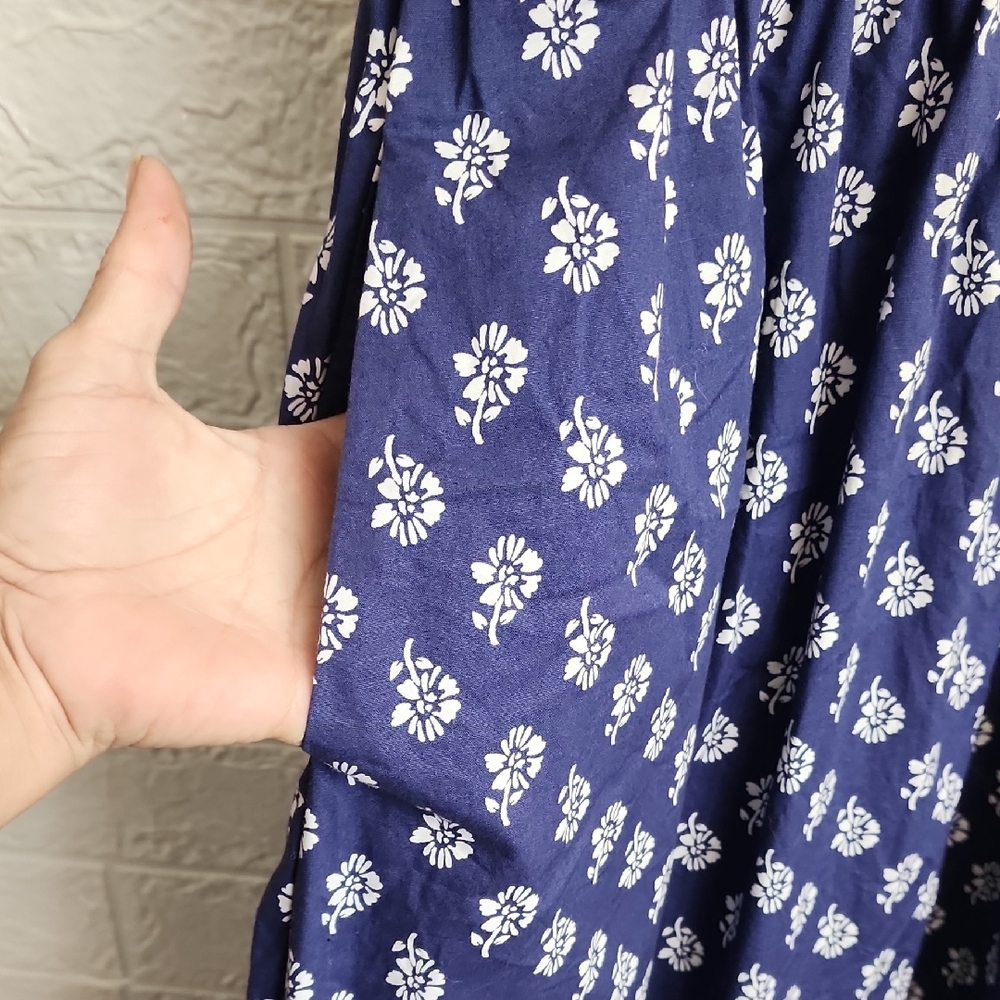 J. Crew Navy and White Patterned Maxi Dress - Picture 5 of 7